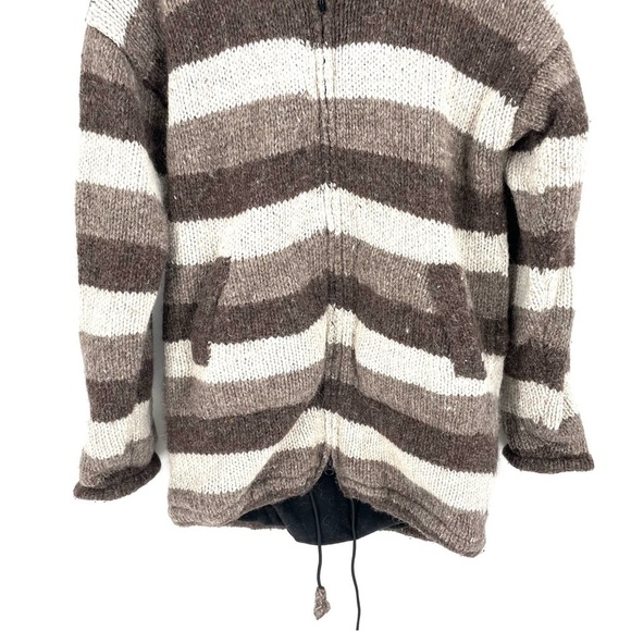 Himalayan Mountain Wool Norwegian Nepalese Polar Fleece Hoodie Sweater Coat - Picture 3 of 5